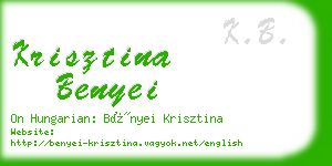 krisztina benyei business card